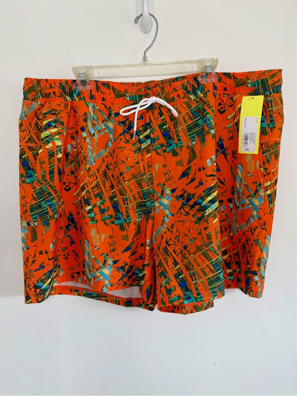 All in Motion Men’s Orange Abstract Print Swim Trunks – Size 2XL – NWT